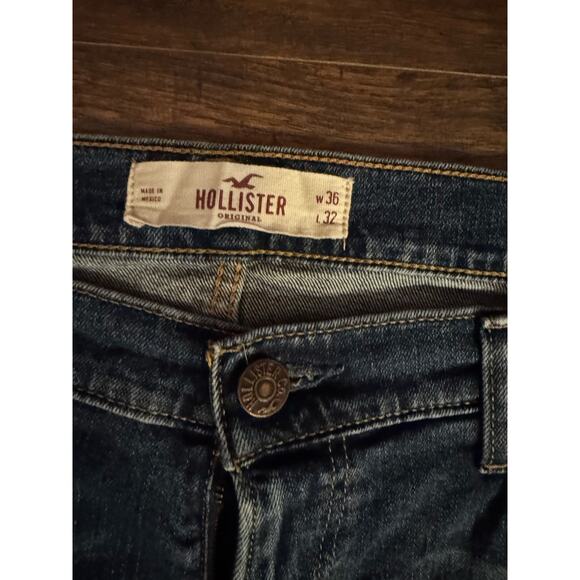 Hollister 36x32 Bootcut Dark Wash Cotton Denim Jeans - Picture 4 of 7